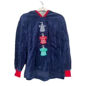Vintage Valor Longs Sleeve Embroidered SIZE 4T Holiday Hooded Warm‎ Top Blue Red